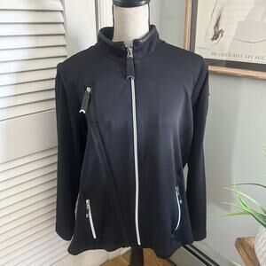 Jamie Sadock Jacket Womens XL Black Convertible Vest Golf Athleisure Outdoor